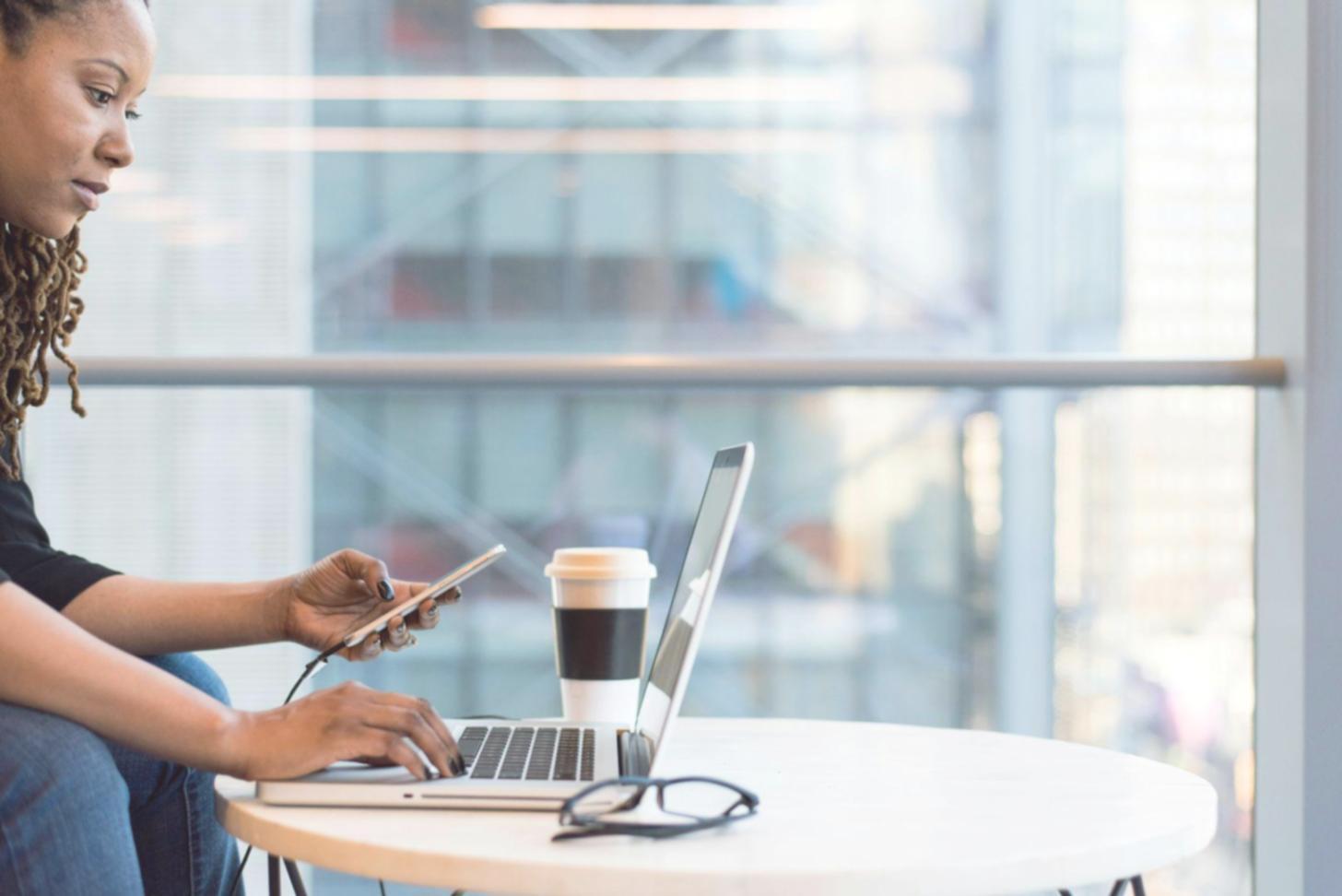 Professional workspace with financial documents and investment reports